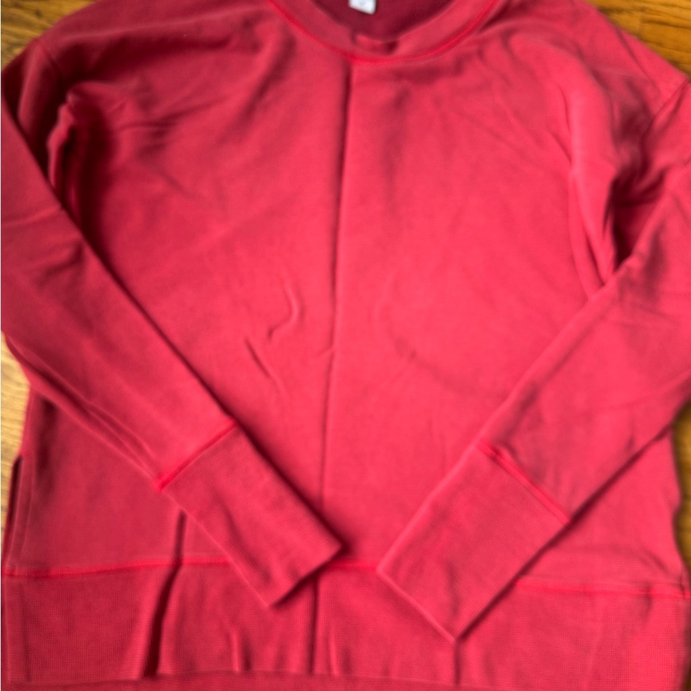Athleta Women’s Coaster Luxe Recover Sweatshirt - red stripe